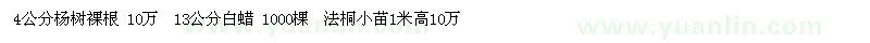 求購楊樹、白蠟、法桐小苗