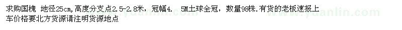 求購地徑25公分國槐