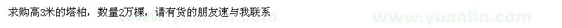 求購塔柏