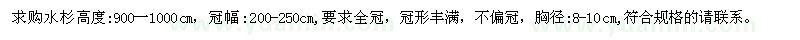 求購高900-1000公分水杉