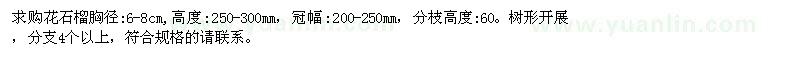 求購(gòu)胸徑6-8公分花石榴