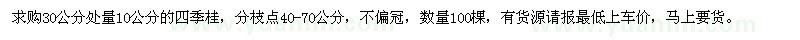 求購30公分處量10公分四季桂