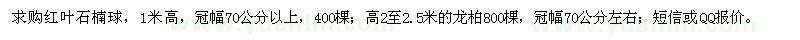 求購(gòu)1米高紅葉石楠球
