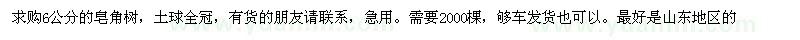 求購六公分的皂角樹(shù)