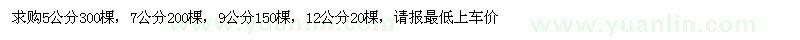 求購5、7、9、12公分櫻花 