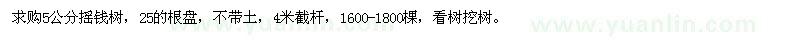 求購5公分搖錢樹