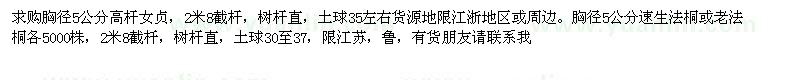求購(gòu)高桿女貞、速生法桐、老法桐