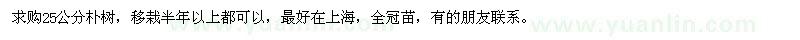 求購25公分樸樹