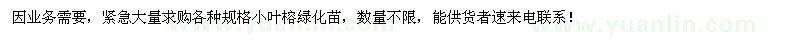 求購各種規(guī)格小葉榕