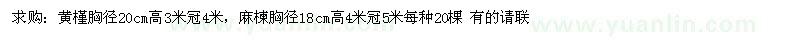求購黃槿、麻楝