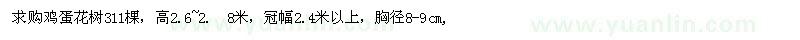 求購雞蛋花樹