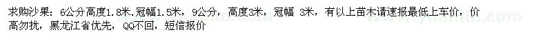 求購6、9公分沙果