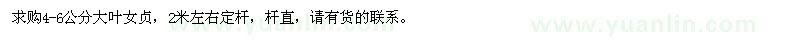 求購4-6公分大葉女貞