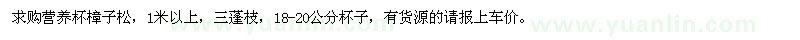 求購營養(yǎng)杯樟子松