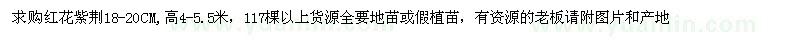 求購18-20公分紅花紫荊