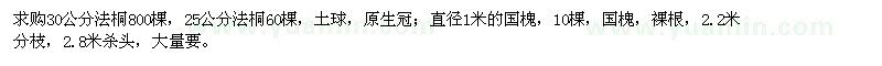 求購法桐、國槐