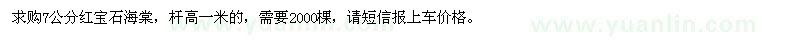求購7公分紅寶石海棠
