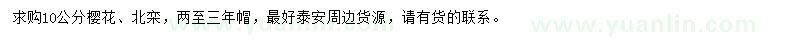 求購10公分櫻花、北欒