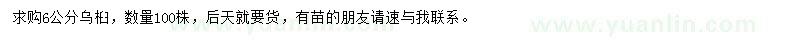 求購6公分烏桕