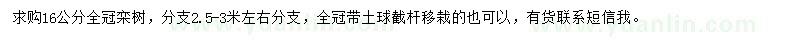 求購(gòu)16公分欒樹(shù)