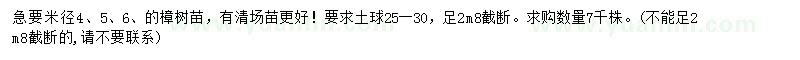 求購(gòu)米徑4、5、6樟樹(shù)苗