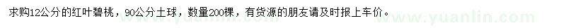 求購(gòu)12公分紅葉碧桃
