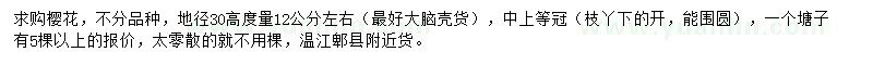 求購地徑12公分櫻花