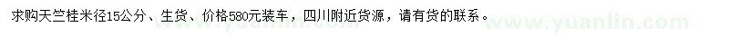 求購米徑15公分天竺桂