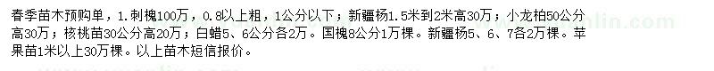 求購刺槐、新疆楊、小龍柏等