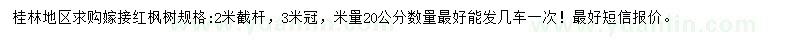 求購20公分紅楓樹