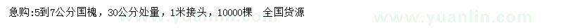 求購5-7公分國槐