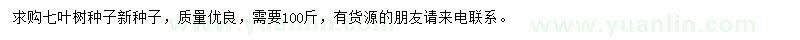 求購七葉樹種子