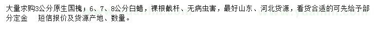 求購3公分國槐、6、7、8公分白蠟