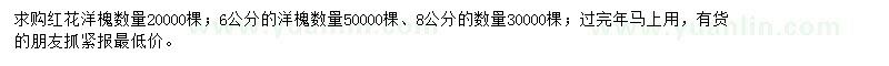 求購(gòu)紅花洋槐、6、8公分洋槐