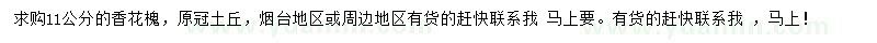 求購11公分香花槐
