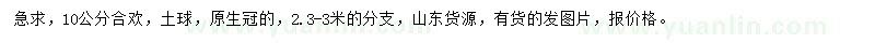求購10公分合歡