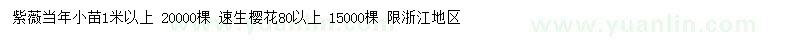 求購紫薇當(dāng)年小苗、速生櫻花