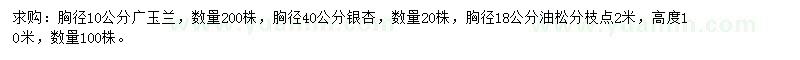 求購胸徑10公分廣玉蘭