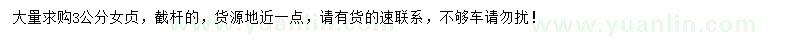 求購3公分女貞