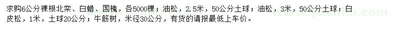 求購北欒、白蠟、國槐等