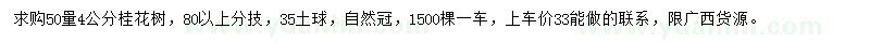 求購50量4公分桂花樹