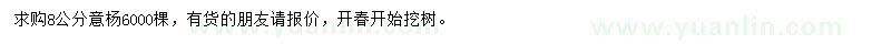 求購8公分意楊