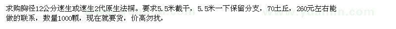 求購胸徑12公分法桐