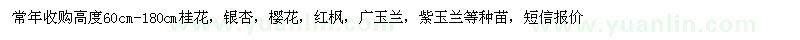 求購桂花、銀杏、櫻花等