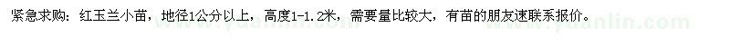 求購(gòu)地徑1公分以上紅玉蘭小苗