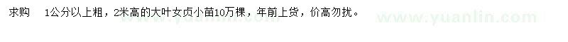 求購1公分以上粗大葉女貞