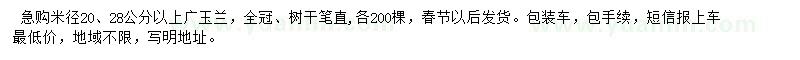 求購米徑20、28公分以上廣玉蘭