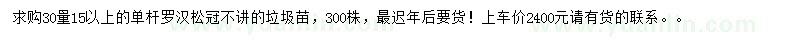 求購30量15公分以上羅漢松