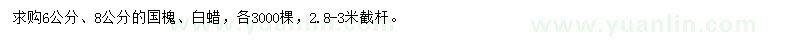 求購6、8公分國(guó)槐、白蠟