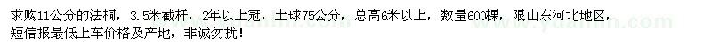 求購11公分法桐